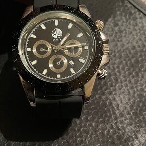 AD Black and Silver Chronograph Watch